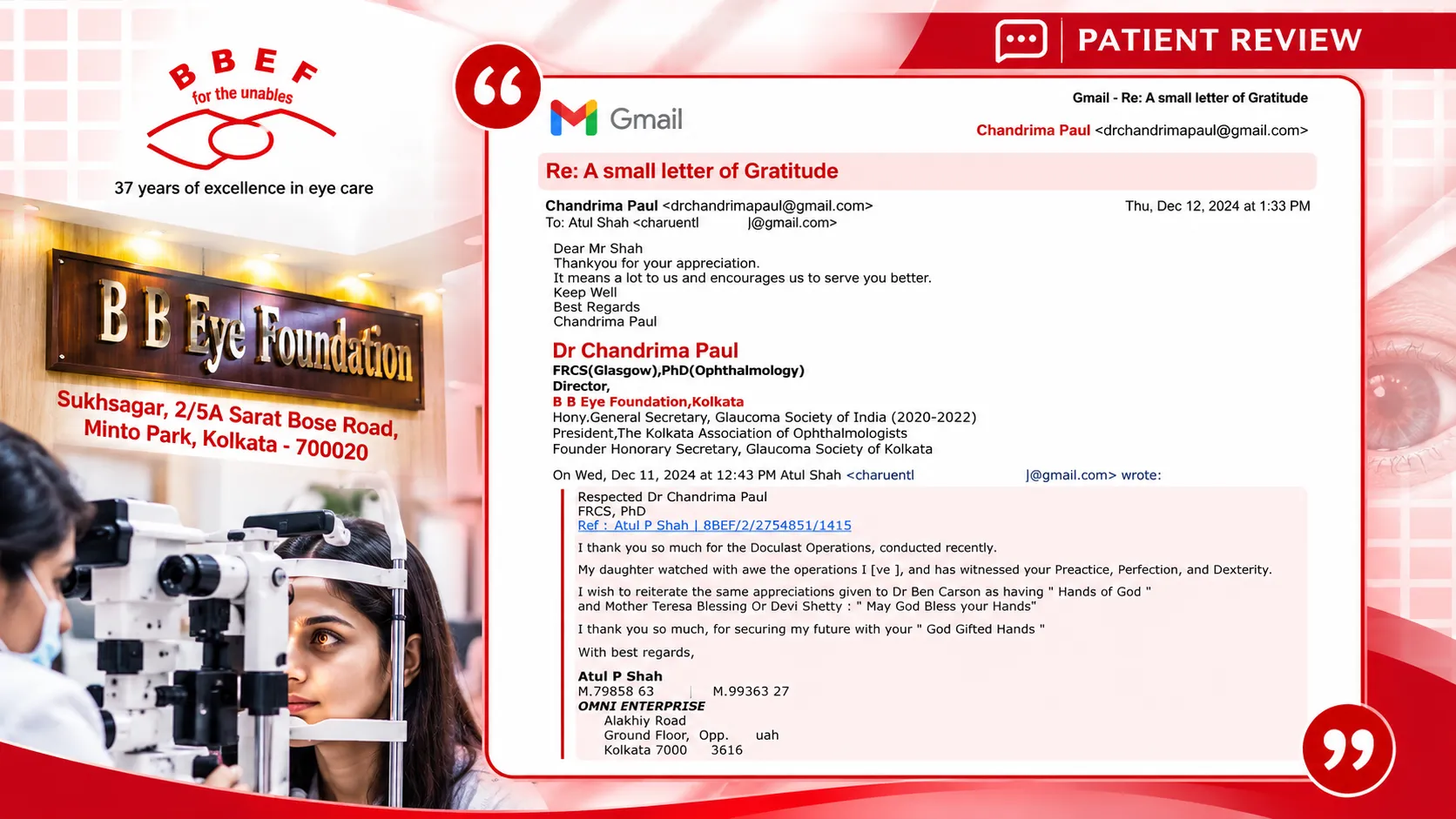 Patient review for BB Eye Foundation